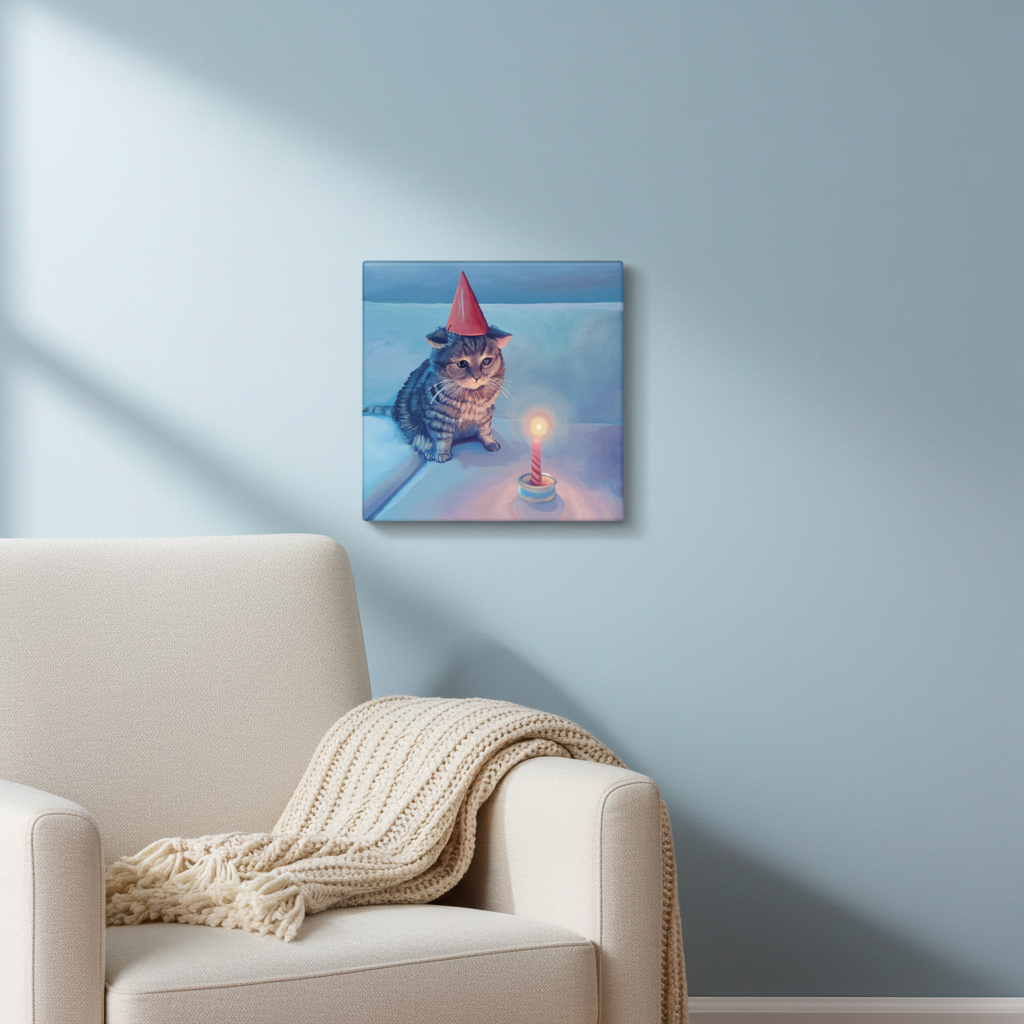Birthday Cat Canvas Print