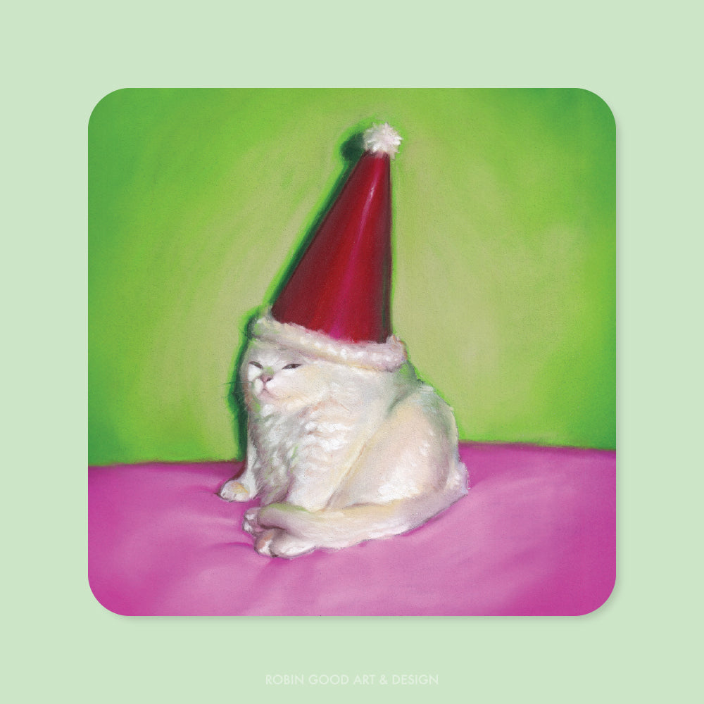 Santa Cat Sticker