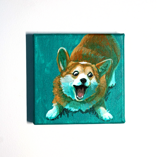 Derpy Corgi Painting