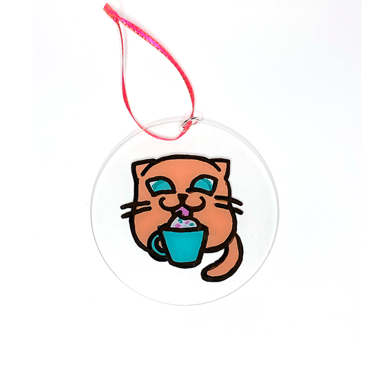 Orange Meow-cha Ornament