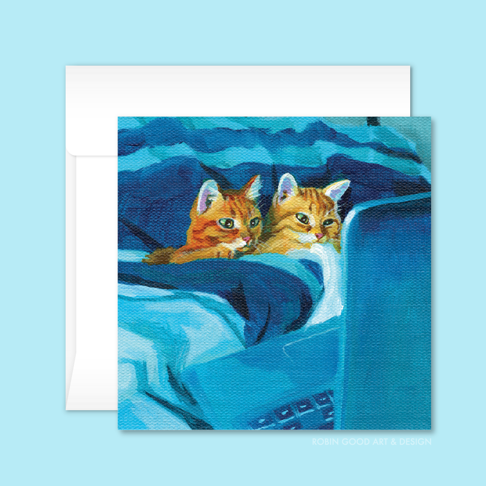 Laptop Cats Card