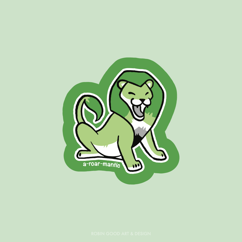 A-roar-mantic Sticker