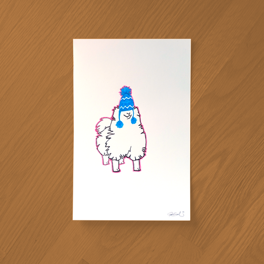 Llama Ink Drawing - Framed