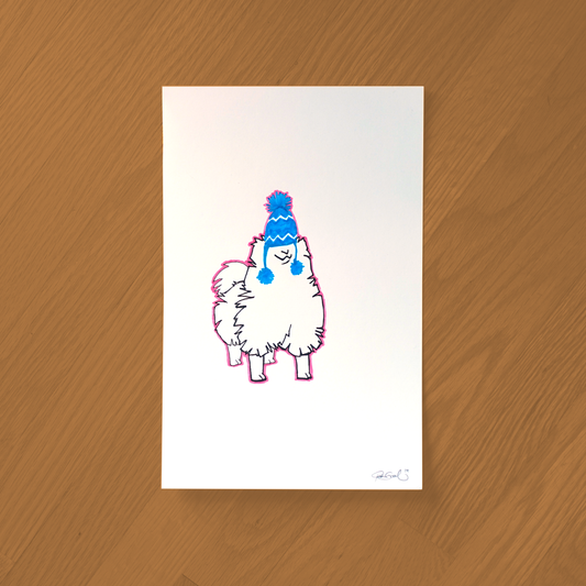 Llama Ink Drawing - Framed