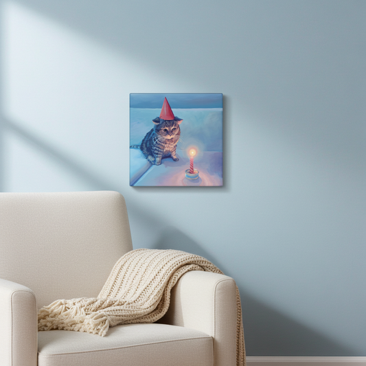 Birthday Cat Canvas Print