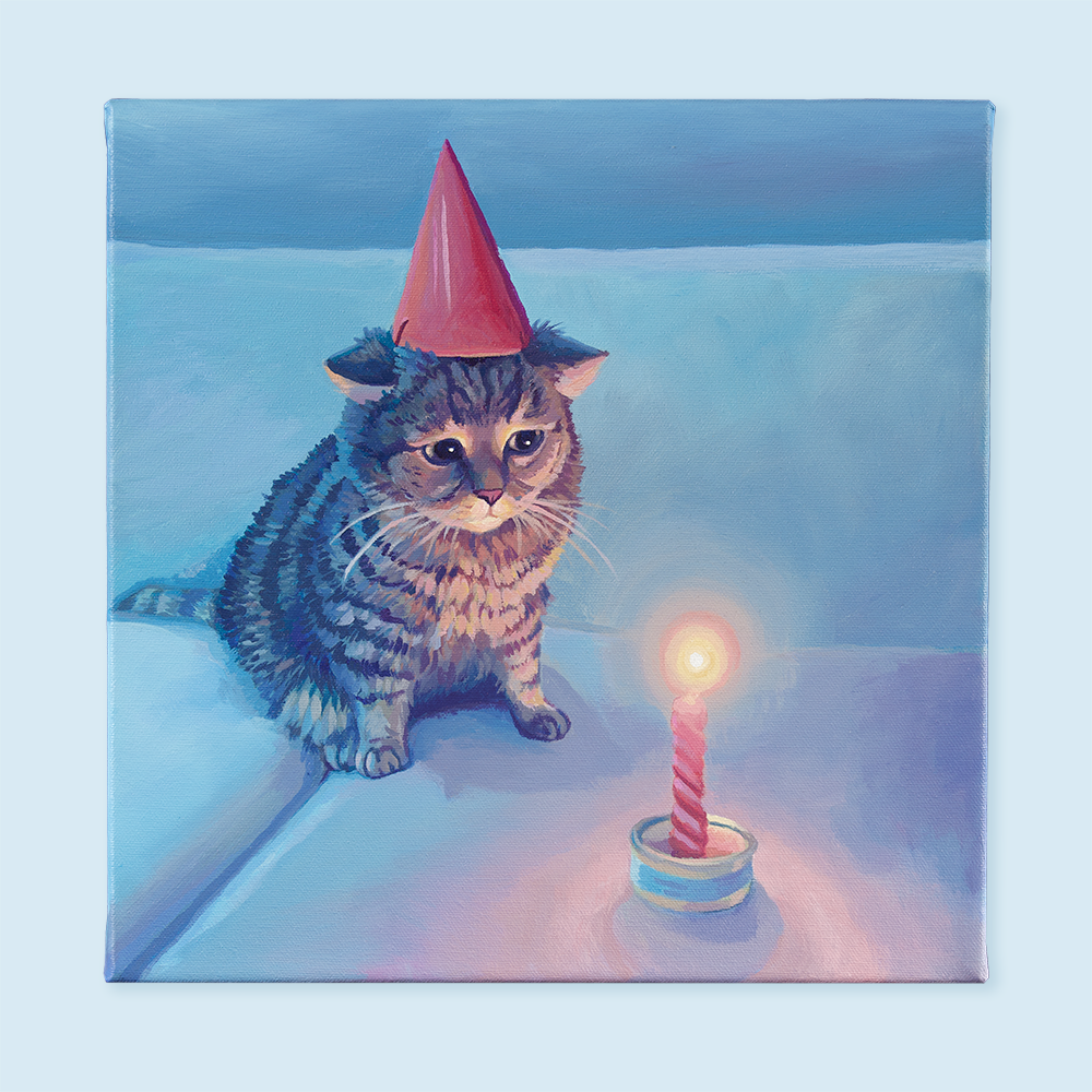 Birthday Cat Painting