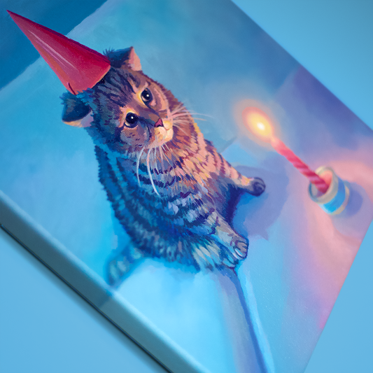 Birthday Cat Painting