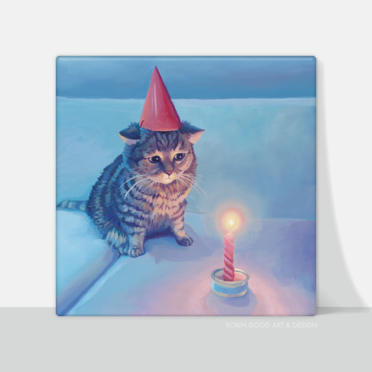 Birthday Cat Canvas Print