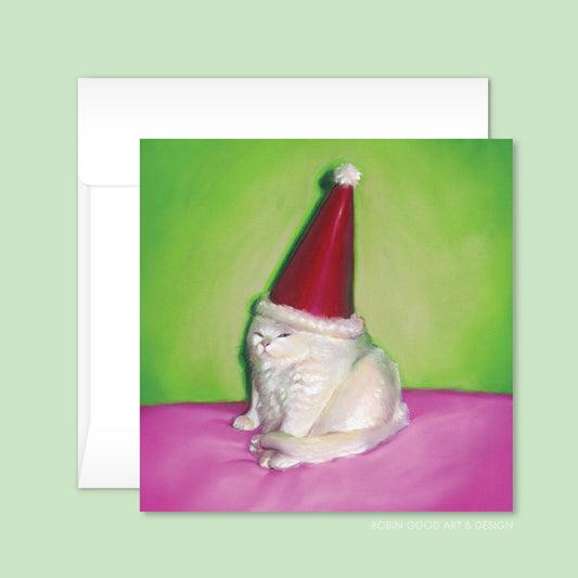 Santa Cat Card