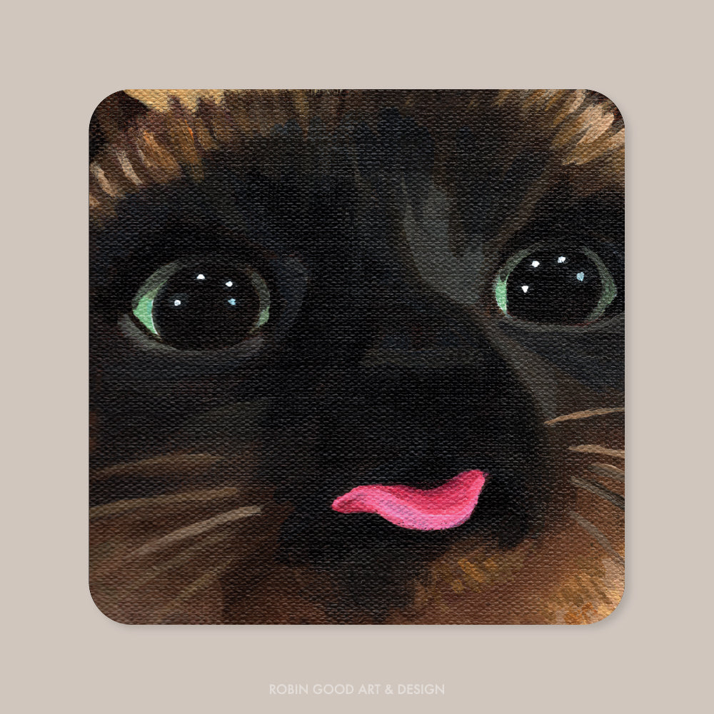 Brown Blep Cat Sticker