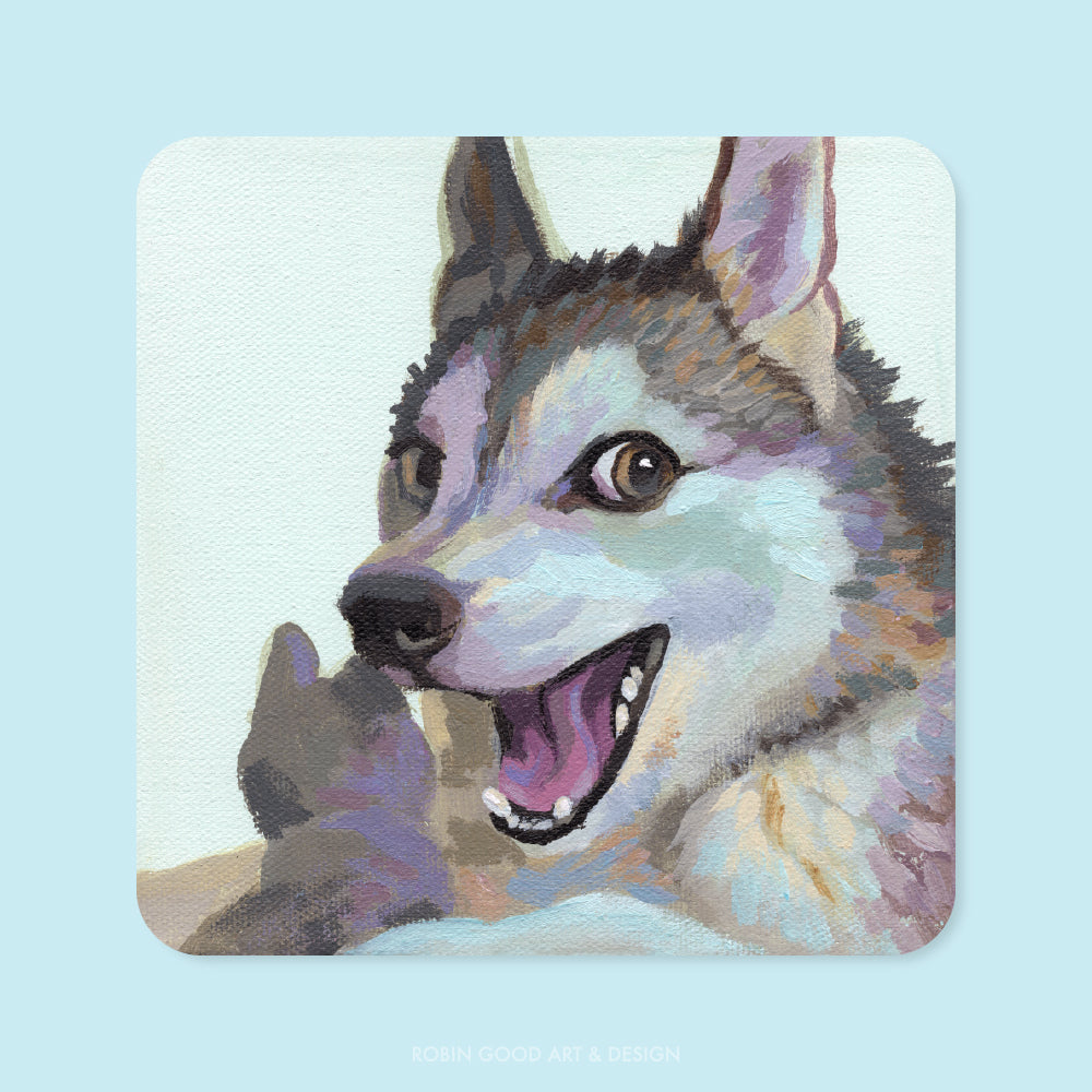 Joking Husky Sticker