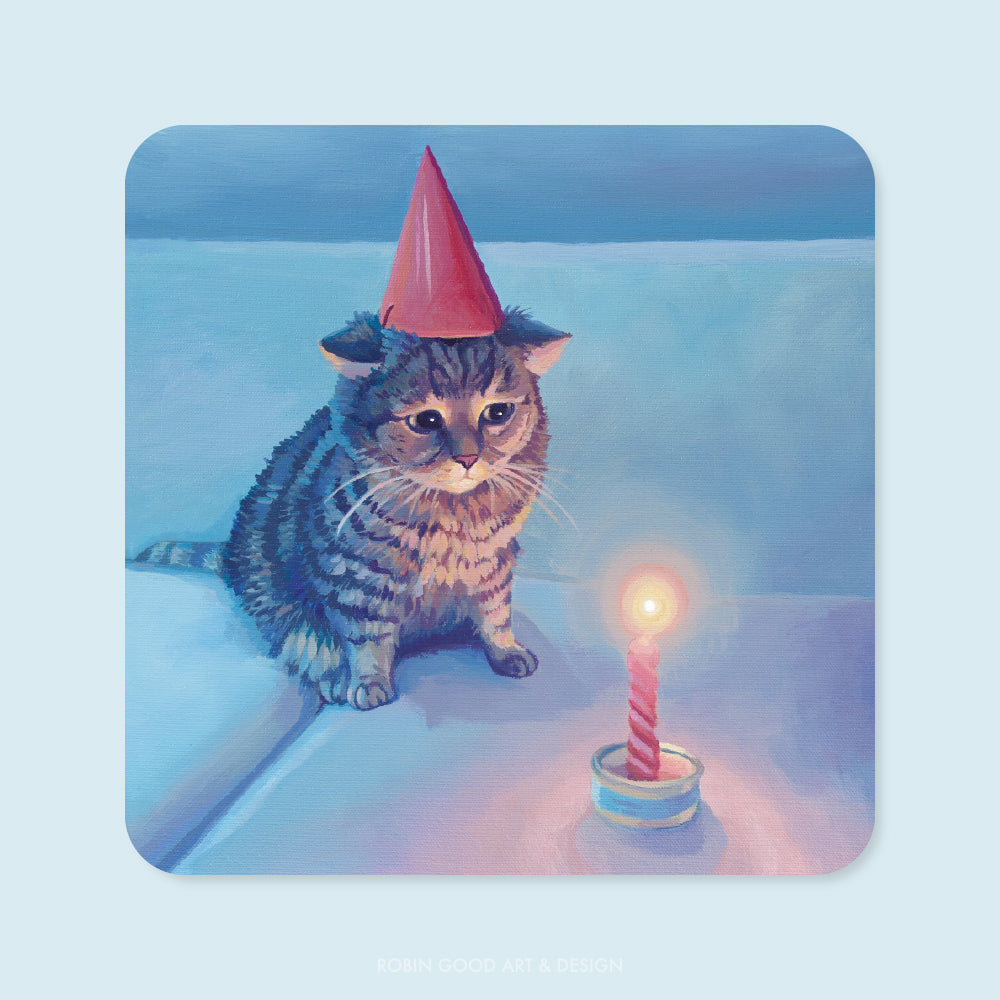 Birthday Cat Sticker