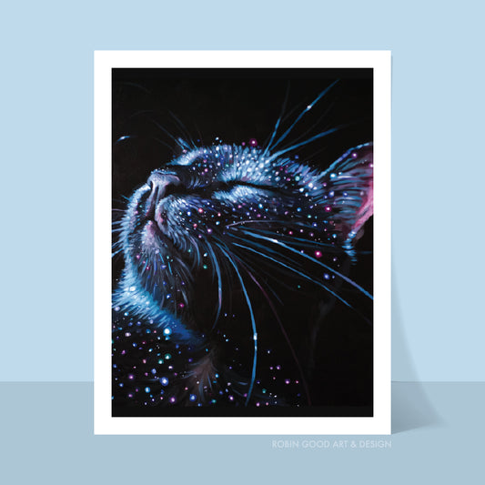 Glitter Kitty Art Print