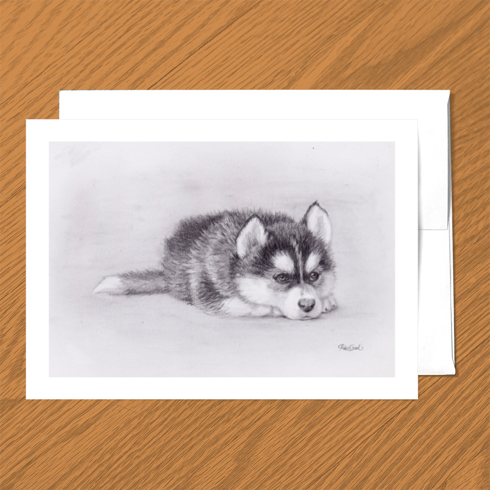 Husky Puppy Card & Envelope