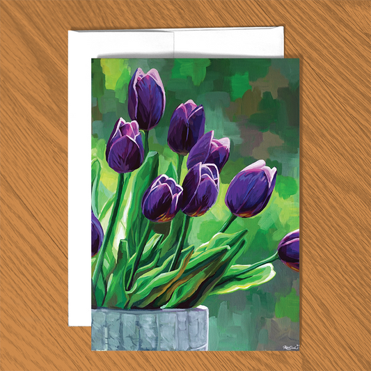 Purple Tulips Card & Envelope