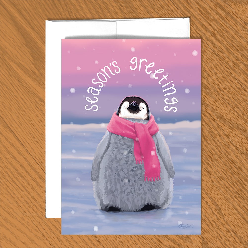 Season's Greetings Penguin Card