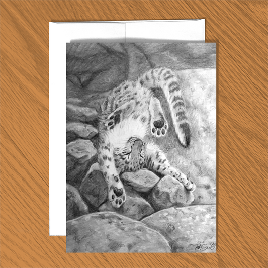 Snow Leopard Cub Card