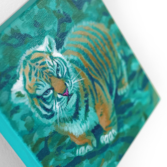 Angry Tiger Cub Painting