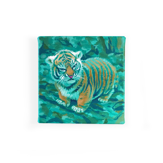 Angry Tiger Cub Painting