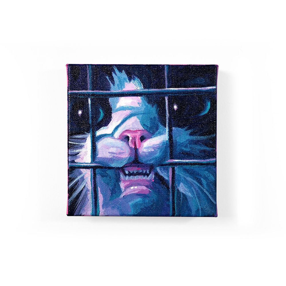 Caged Rage Kitty Painting