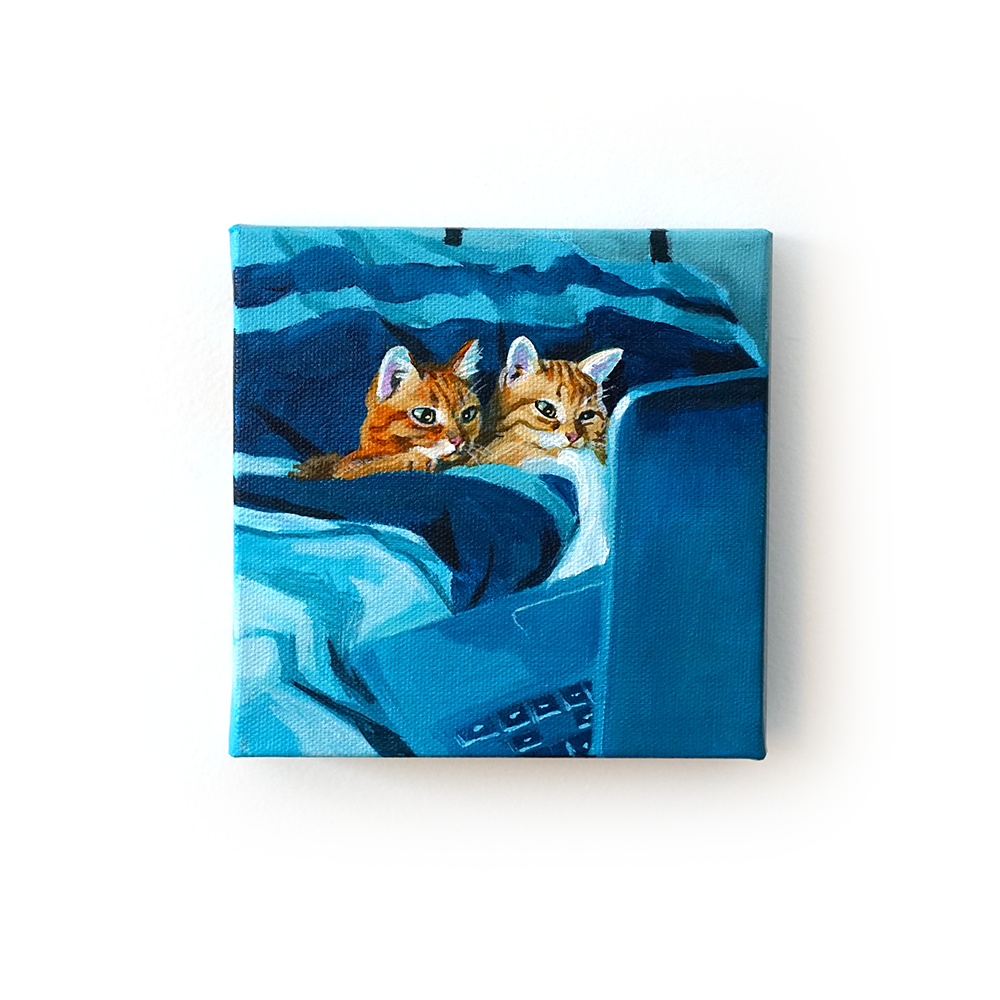 Laptop Cats Painting