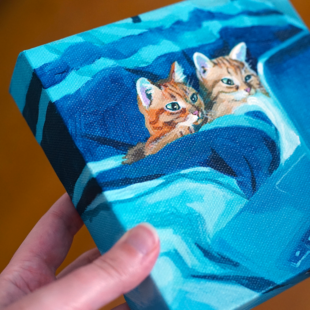 Laptop Cats Painting