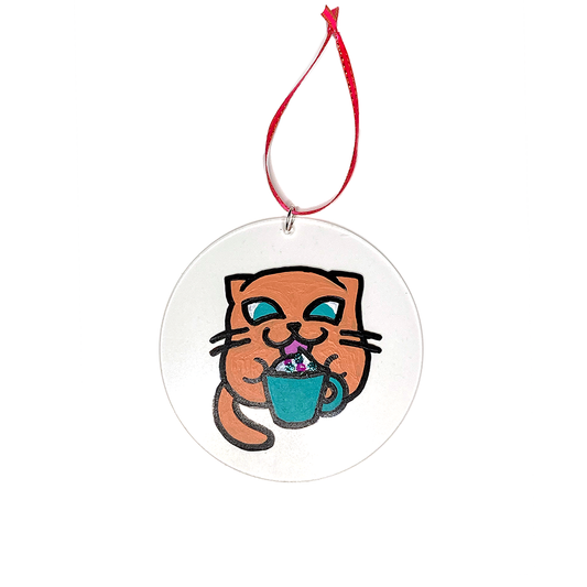 Orange Meow-cha Ornament