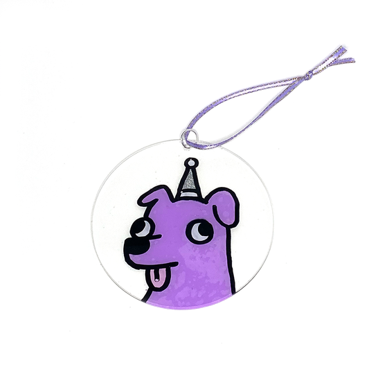 Purple Doggo Ornament