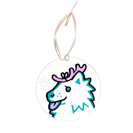 White Xmas Dog Ornament
