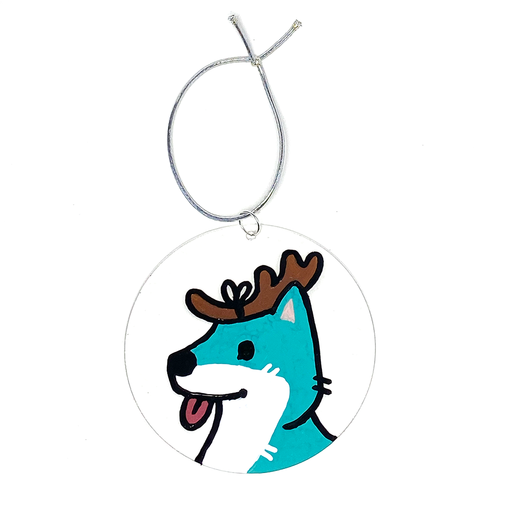 Teal Doggo Ornament