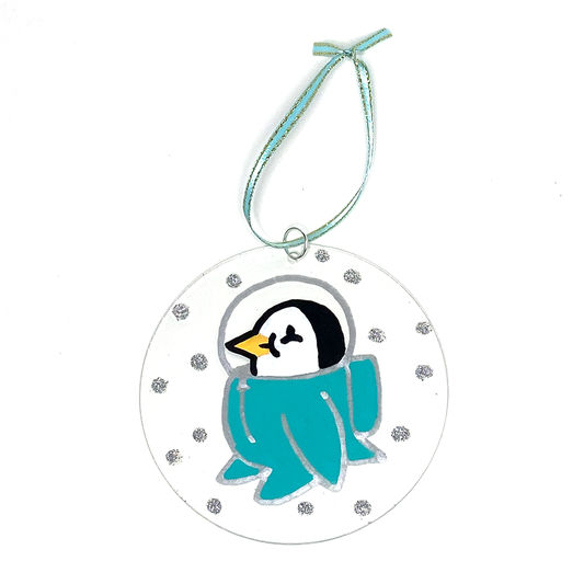 Silver Penguin Ornament
