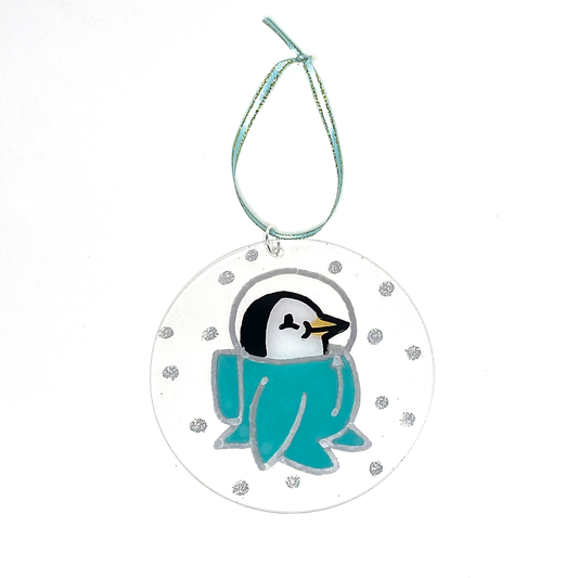 Silver Penguin Ornament