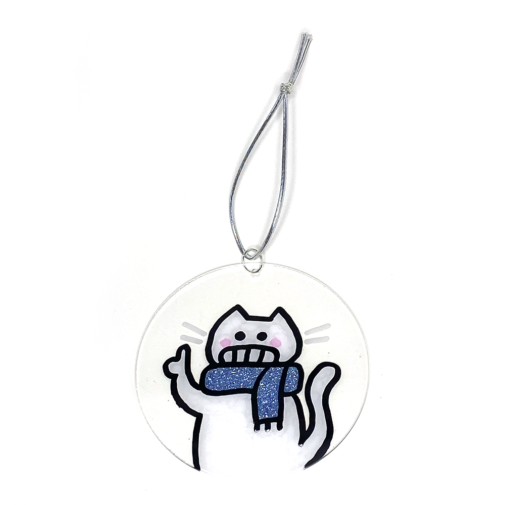 Thumbs Up Cat Ornament