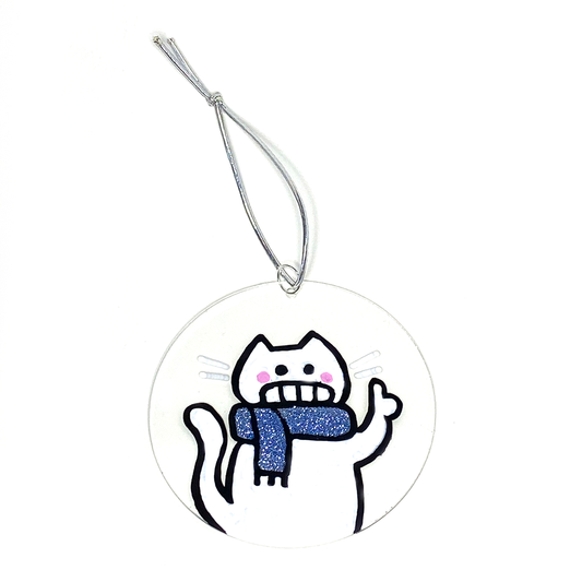 Thumbs Up Cat Ornament