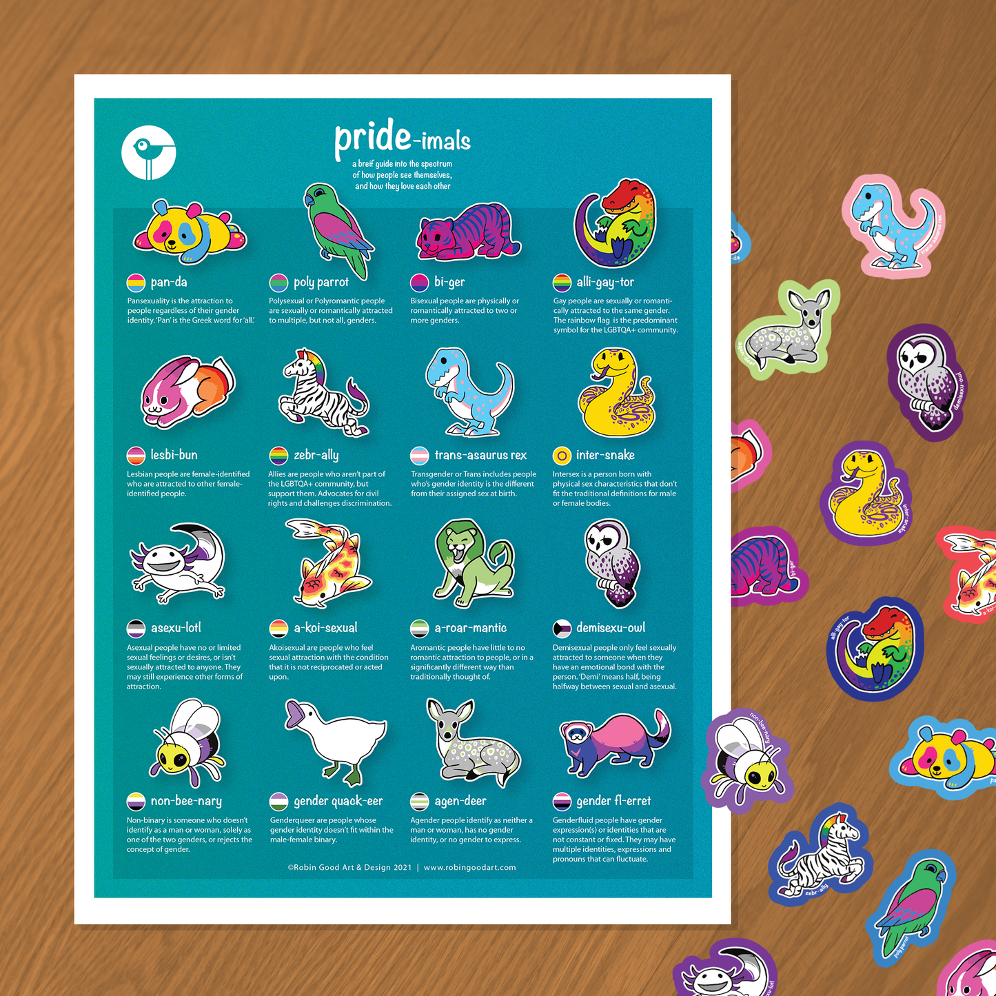 Pride-imals Poster & Sticker Set