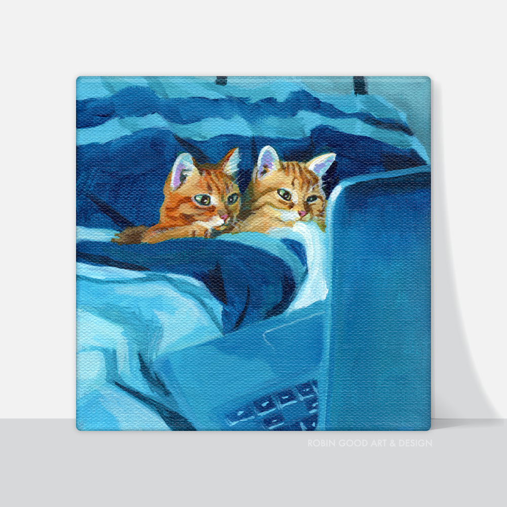 Laptop Cats Canvas Print