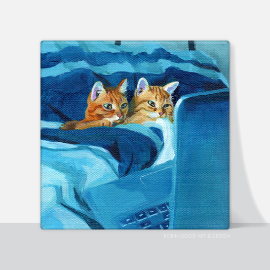 Laptop Cats Canvas Print