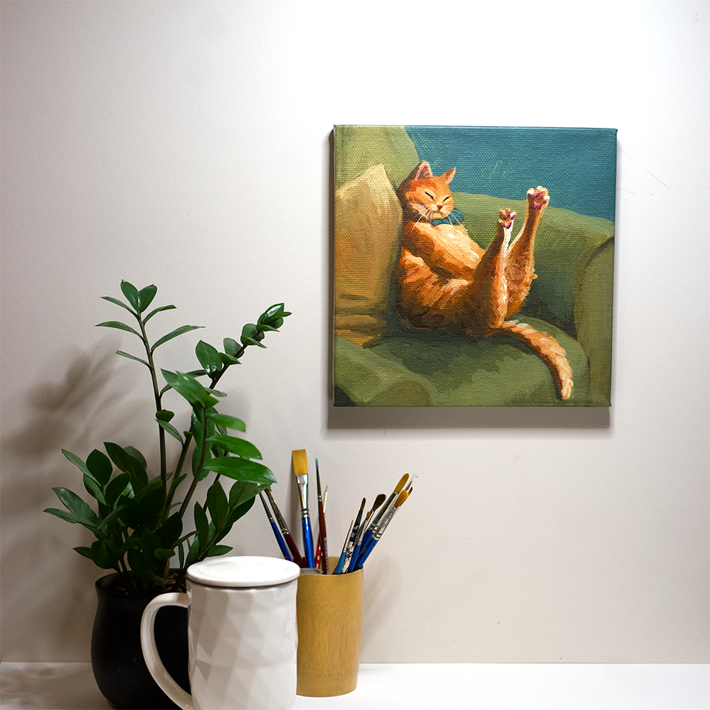 Stretchy Cat Canvas Print
