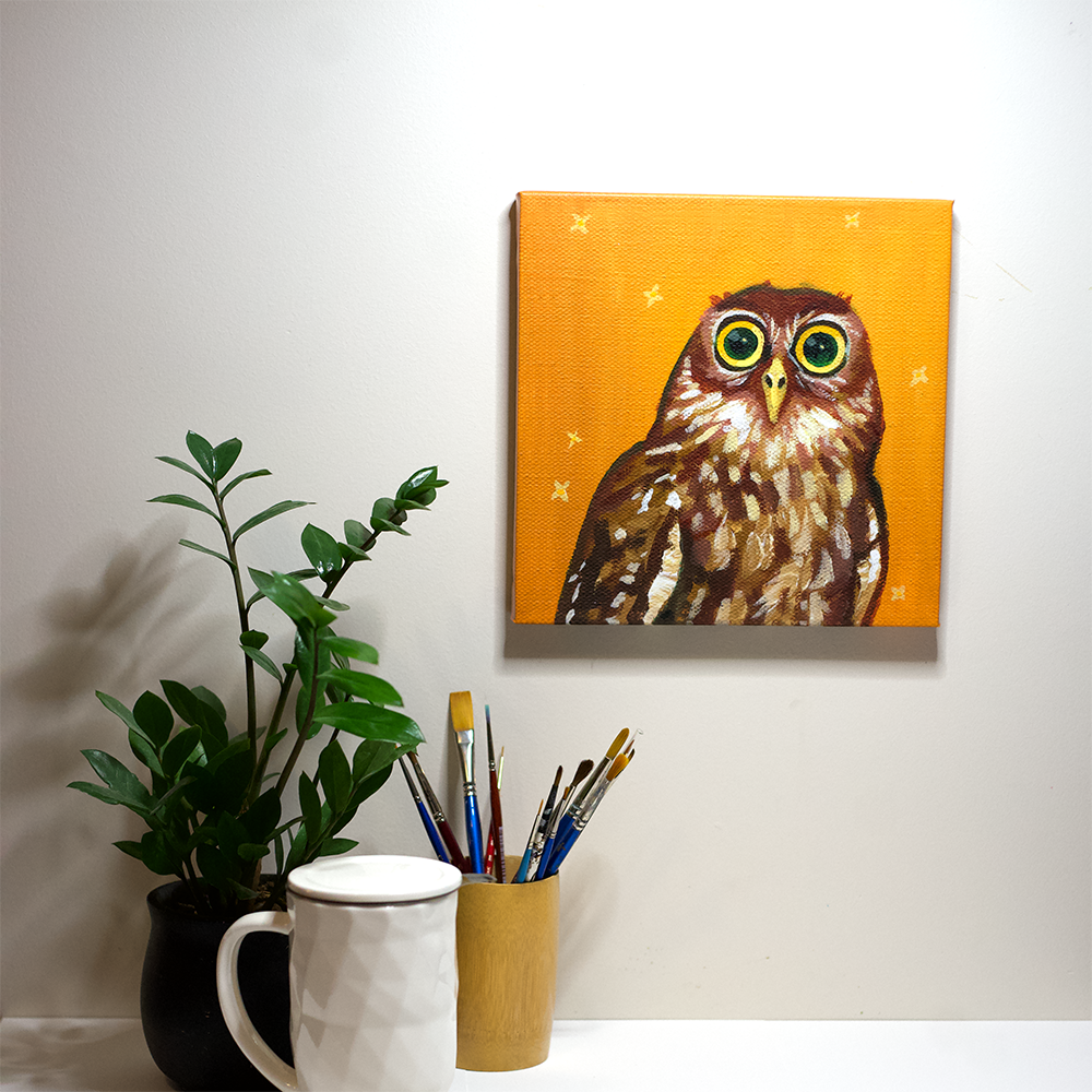 Sparkle Owl Canvas Print