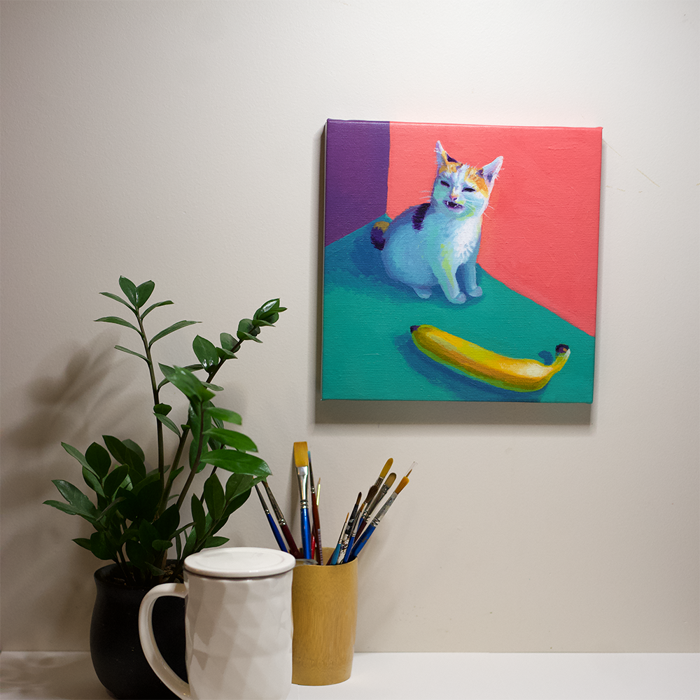 Banana Cat Canvas Print