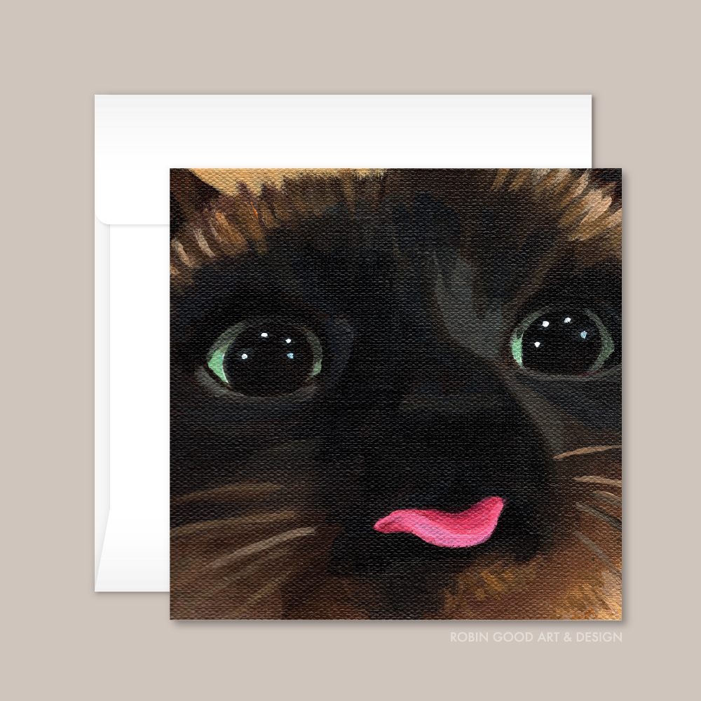 Brown Blep Cat Card