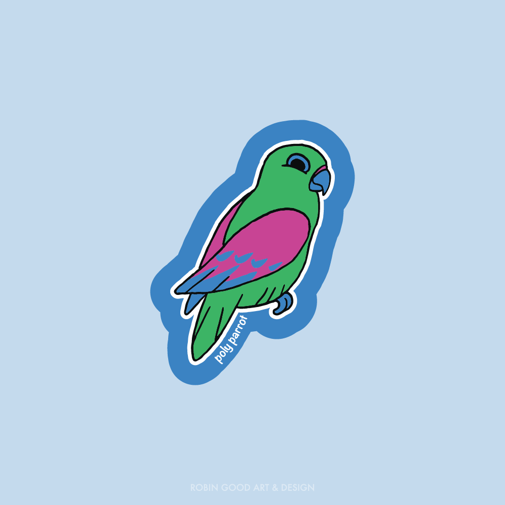 Poly Parrot Sticker