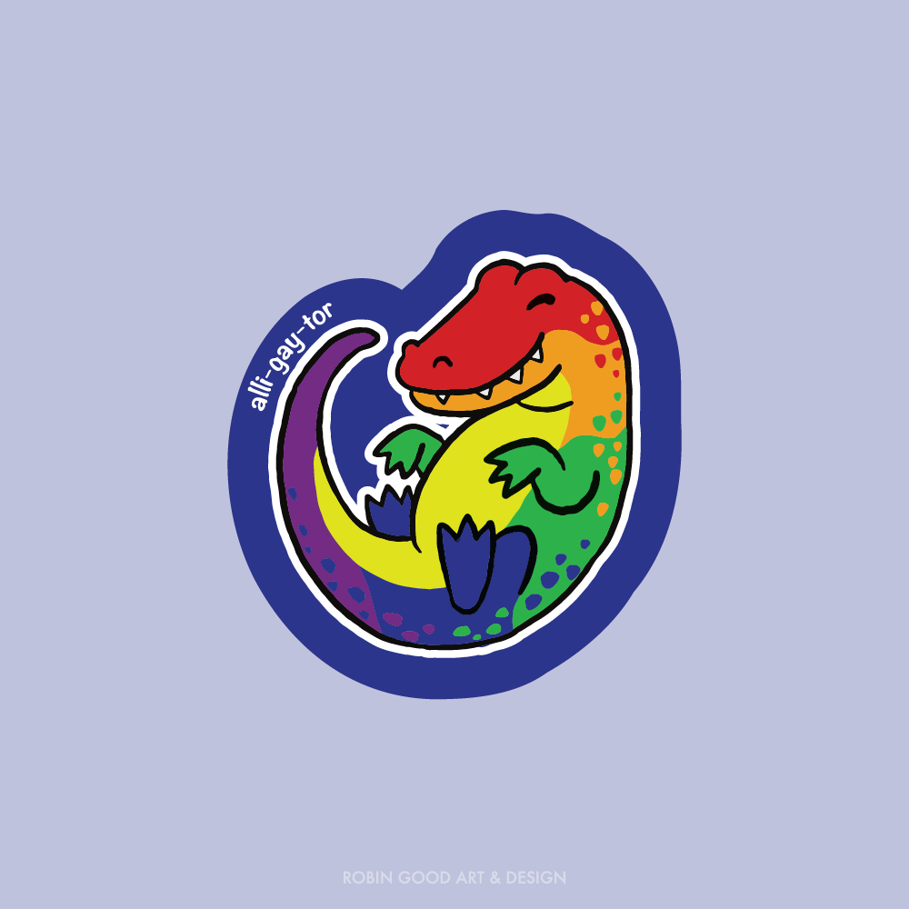 Alli-gay-tor Sticker