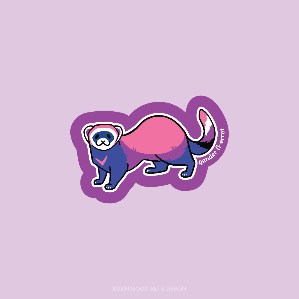 Gender Fl-erret Sticker