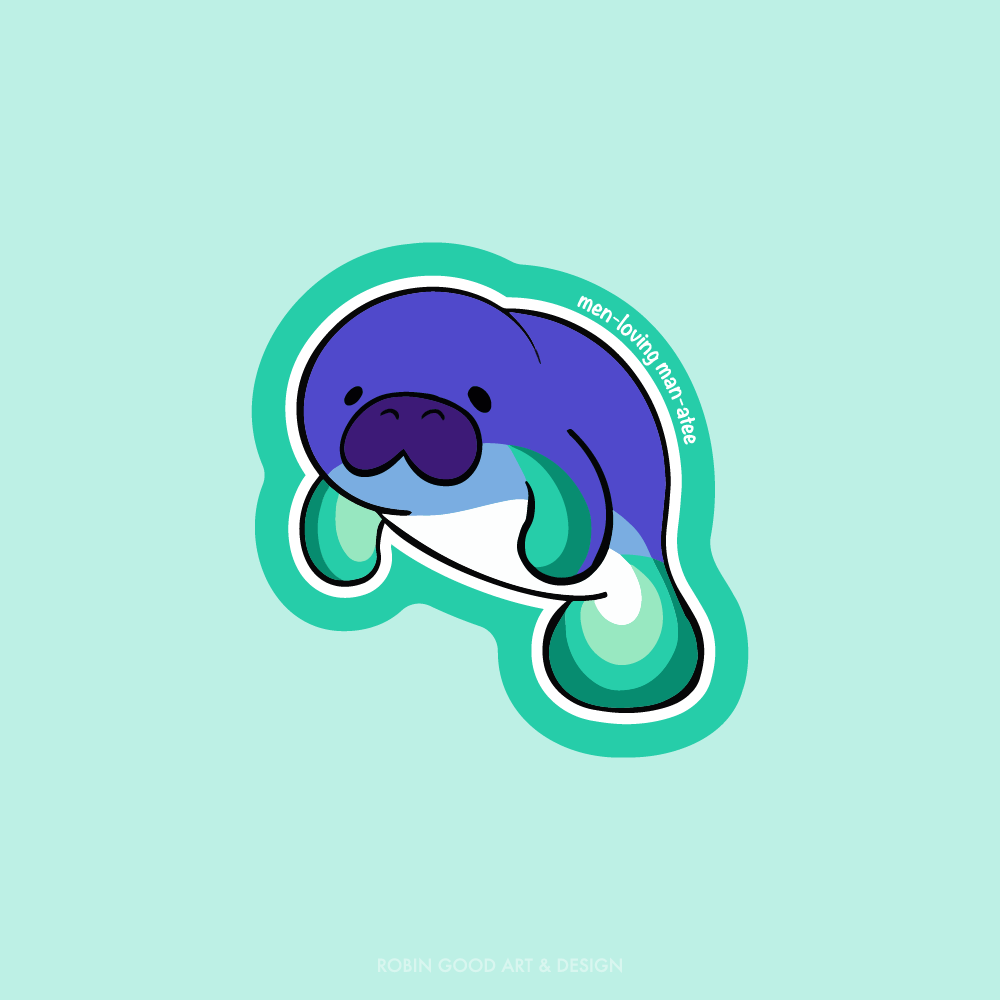 Men-Loving Man-atee Sticker
