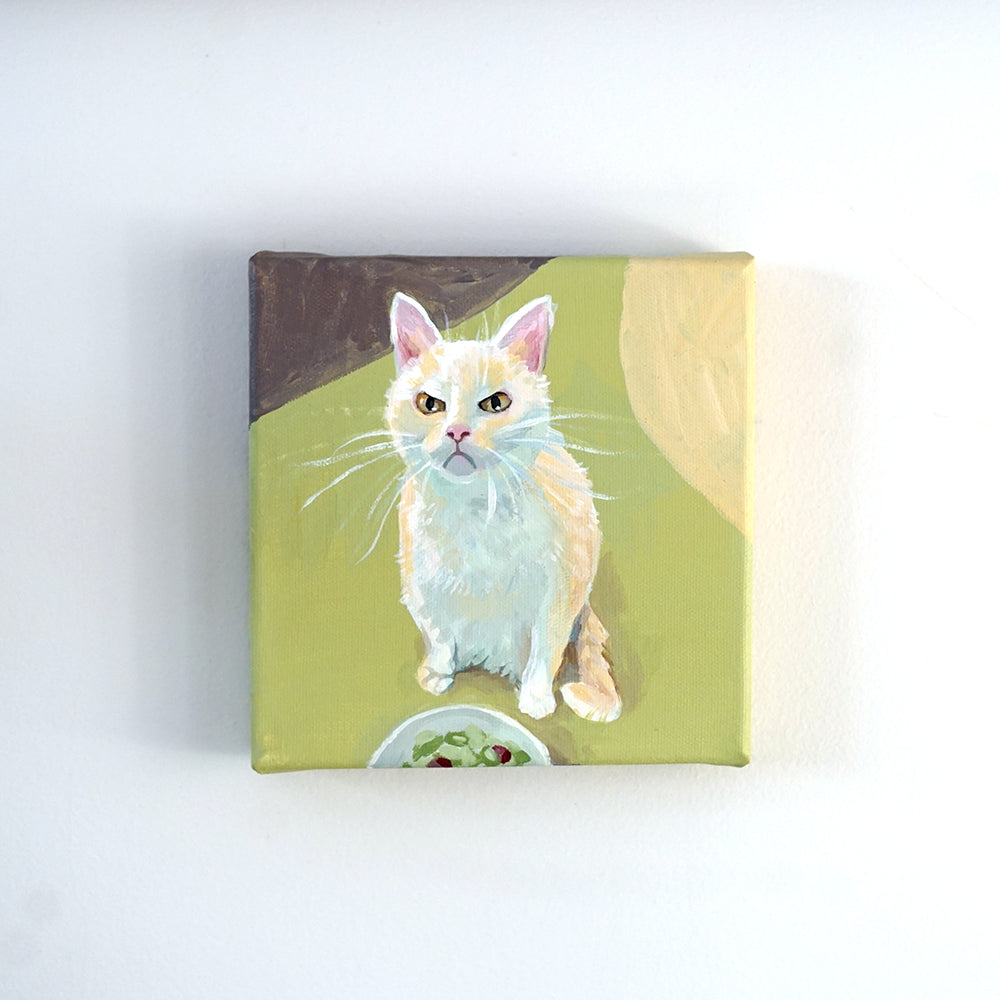 Angry Salad Cat Painting