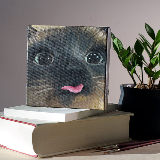 Brown Blep Cat Painting