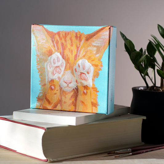 Don't Peek Cat Painting