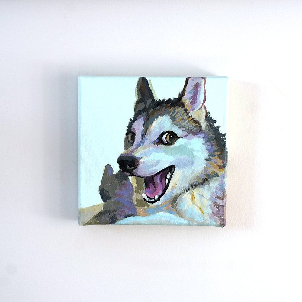Joking Husky Painting