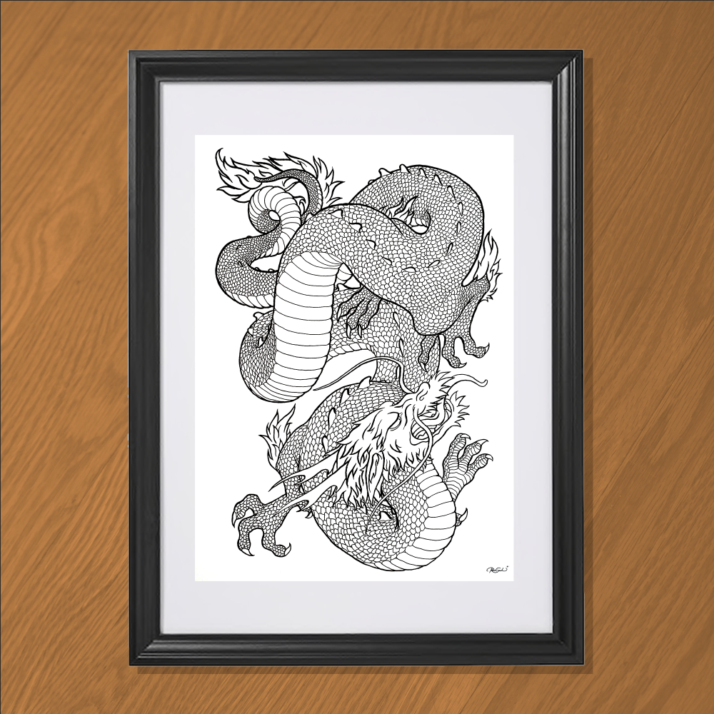 Ten Thousand Ink Drawing - Framed